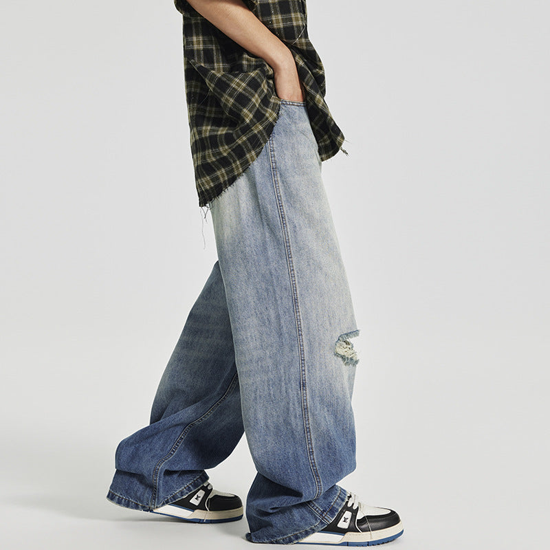 Fashion Men Loose Cool Straight-leg Pants
