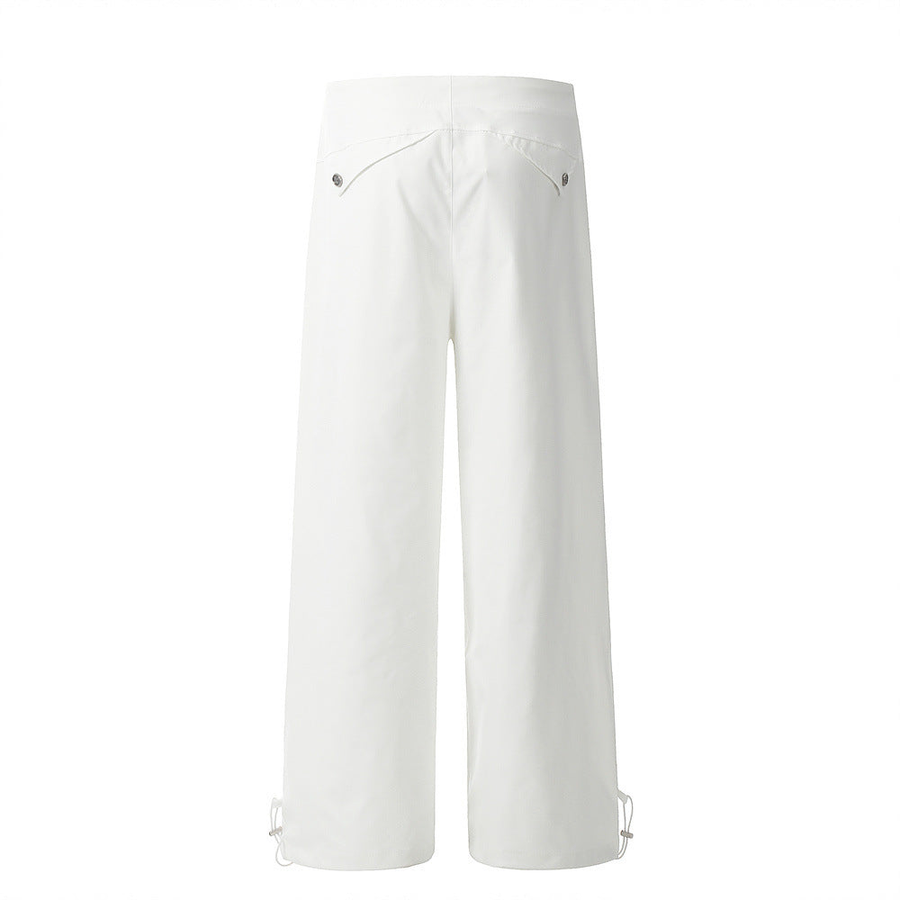 Loose Pleated Paratrooper Casual Pants Men