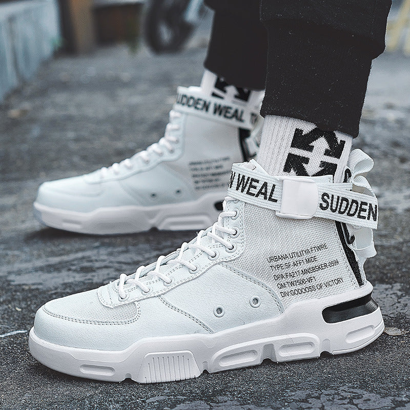 Men's Autumn Korean Canvas Boots Candy Color Mid-Top Flat Sports Casual Shoes Men