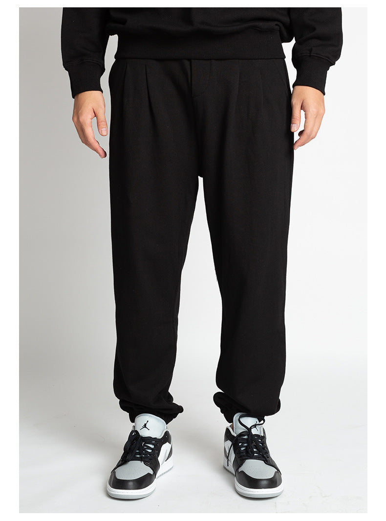 Sports Trousers Drawstring Ankle-tied Wide Leg Sweatpants Men