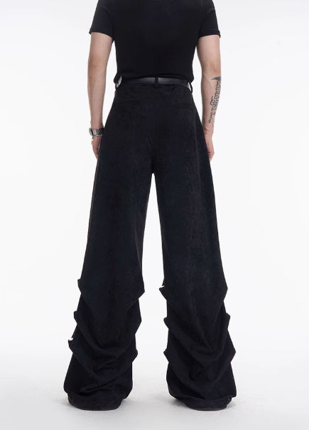 Original Design Suede Heap Pleated Casual Pants Men