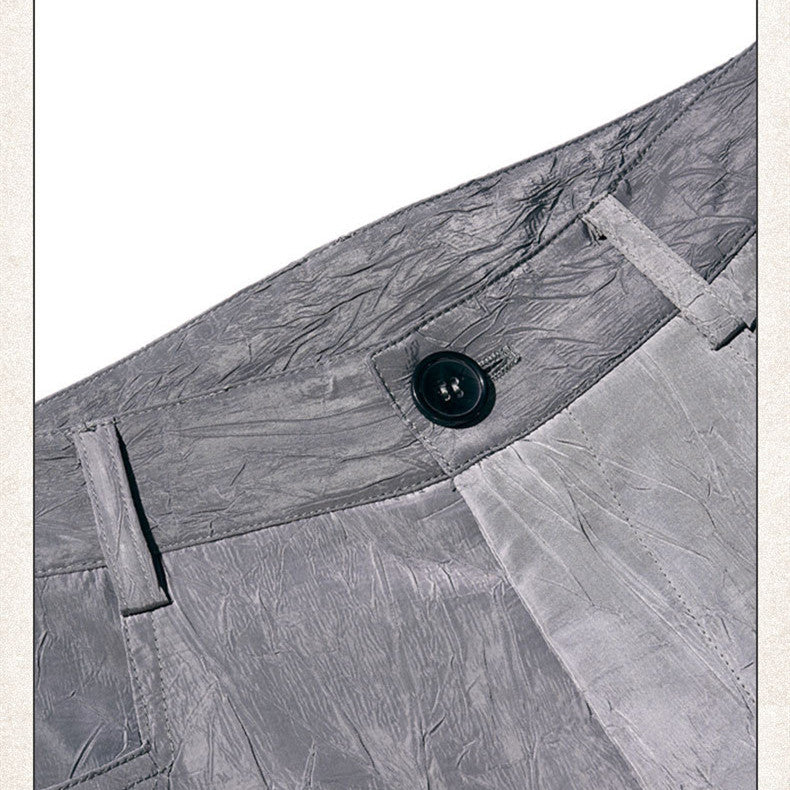 Street Pleated Texture Stitching Trousers For Men And Women