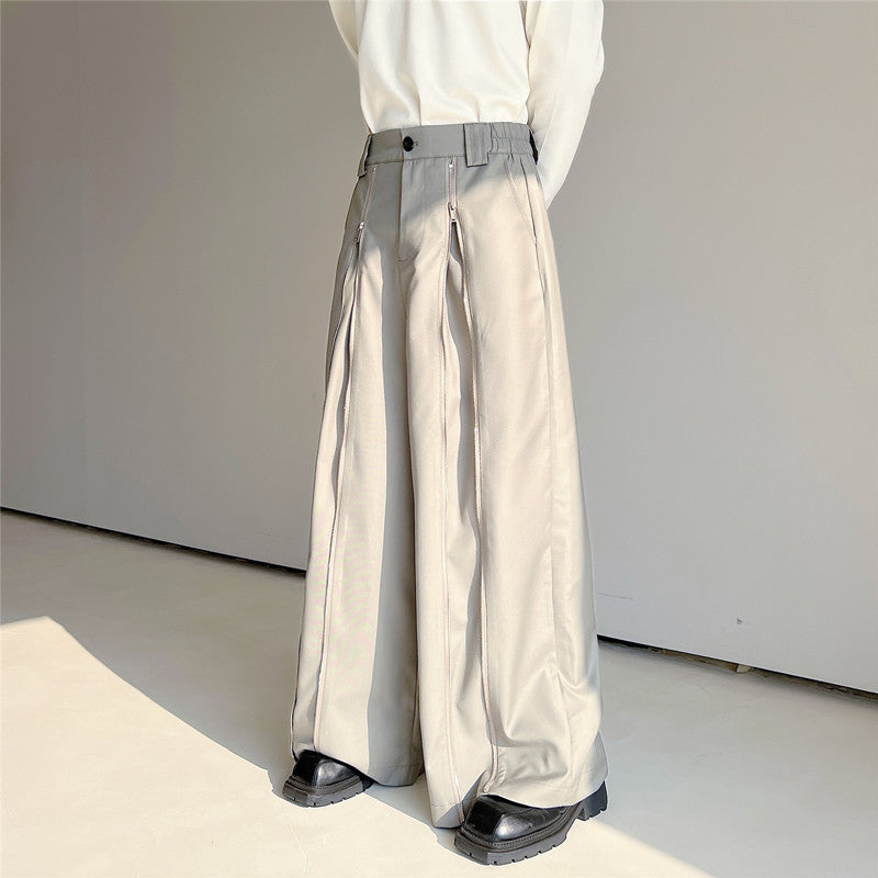 Design Wide Leg Men And Women Mop Trousers