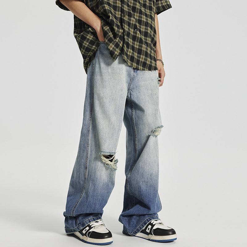 Fashion Men Loose Cool Straight-leg Pants