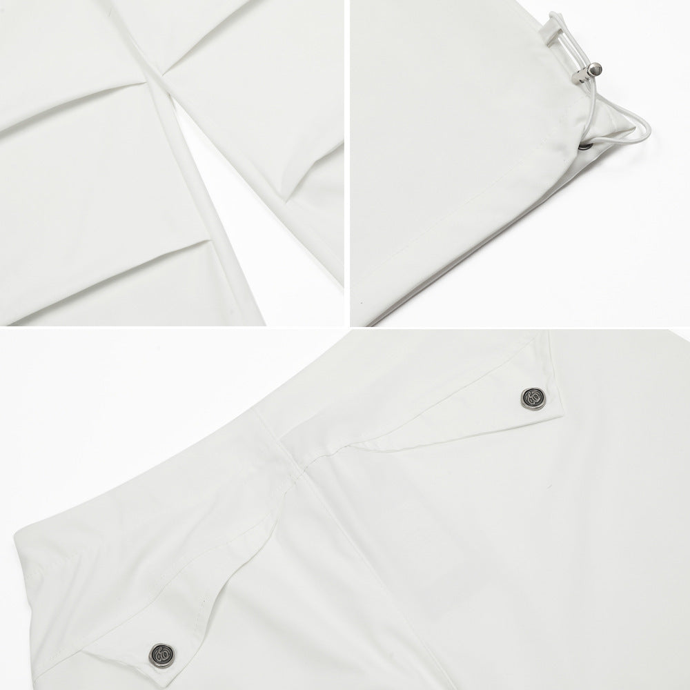 Loose Pleated Paratrooper Casual Pants Men