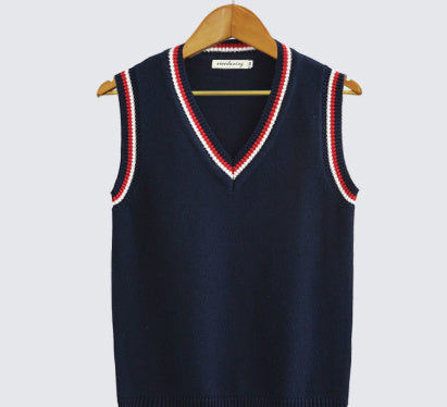Sweater Vest Men Plus Velvet V-Neck Striped Plus Size 5Xl Oversized Couple College Style Vest Ulzzang