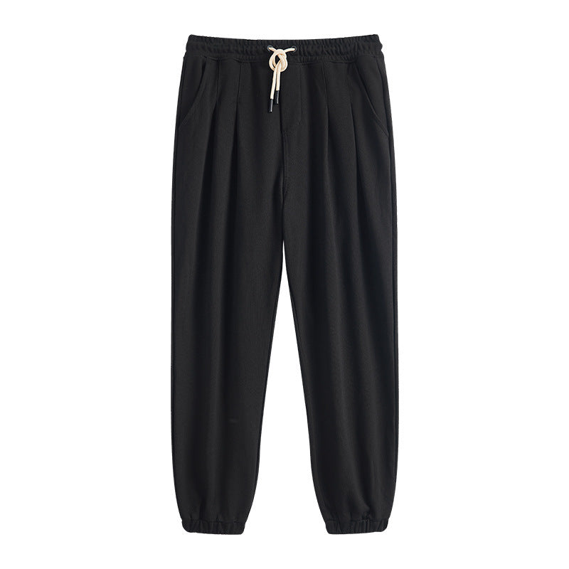 Sports Trousers Drawstring Ankle-tied Wide Leg Sweatpants Men