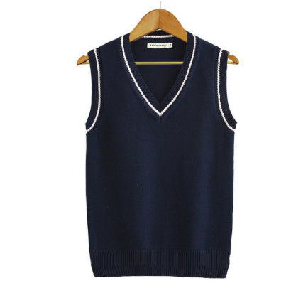 Sweater Vest Men Plus Velvet V-Neck Striped Plus Size 5Xl Oversized Couple College Style Vest Ulzzang