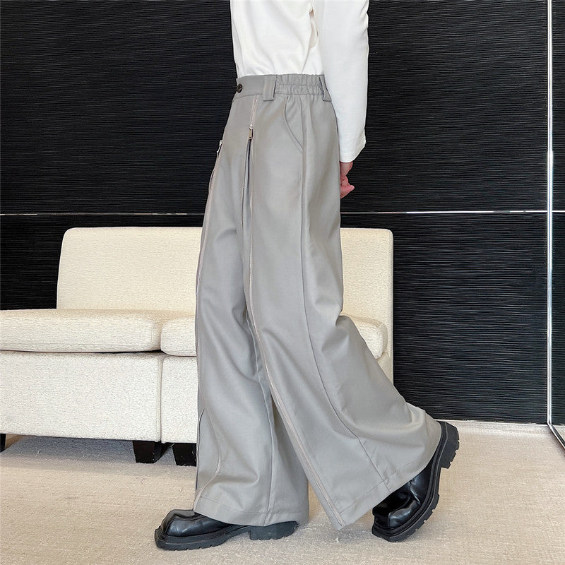 Design Wide Leg Men And Women Mop Trousers